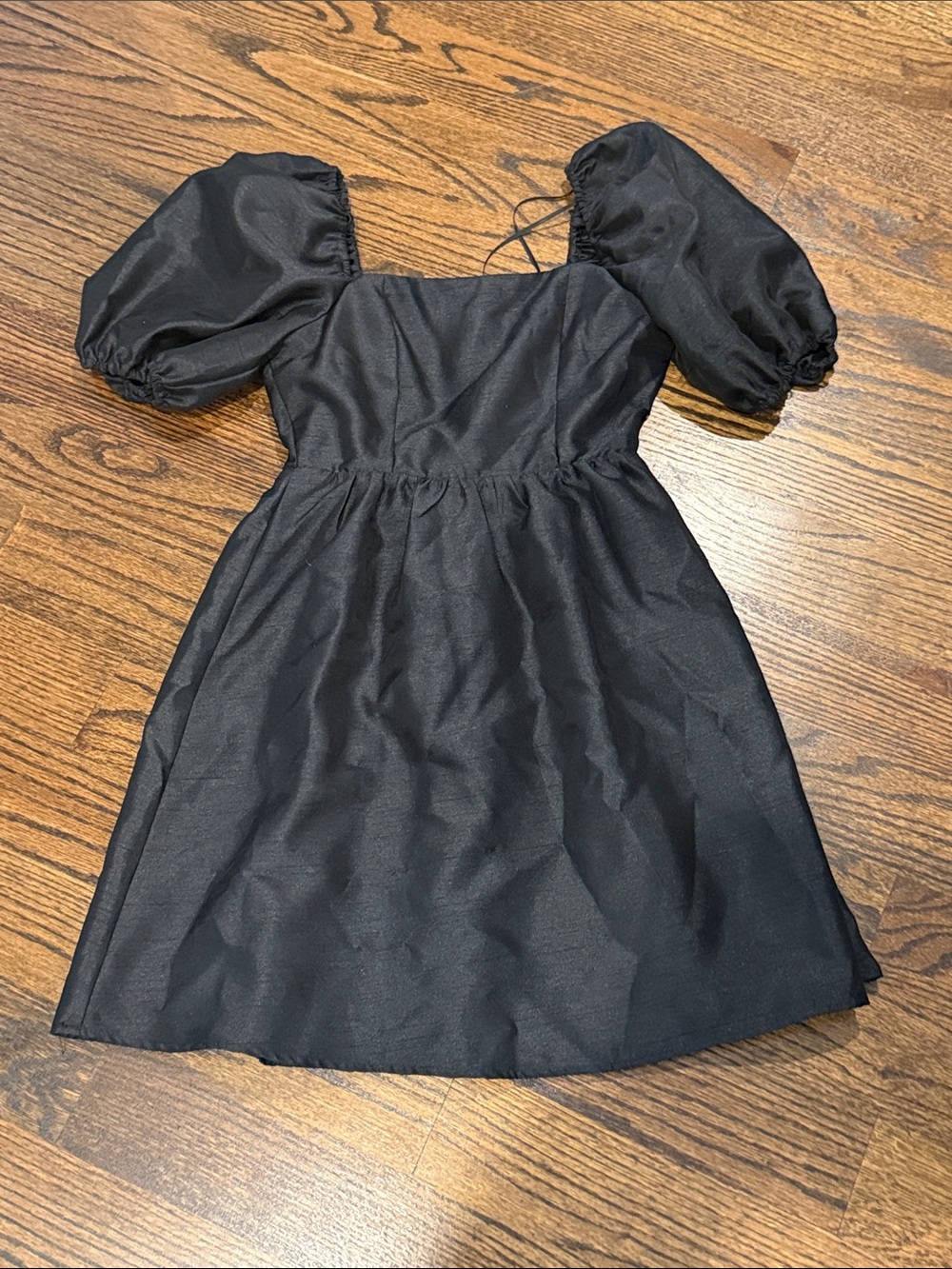 Copper Key Black Puff Sleeve Formal Dress for Girls